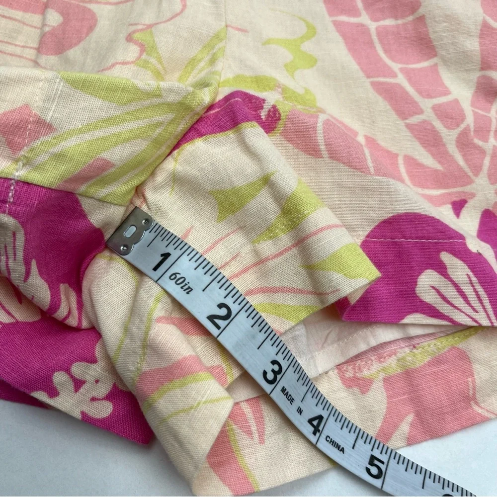 Scotch & Soda High Rise Mid Length Shorts Pink Green Floral Print Womens Size XS